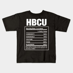 HBCU Nutrition Facts Funny Kids T-Shirt